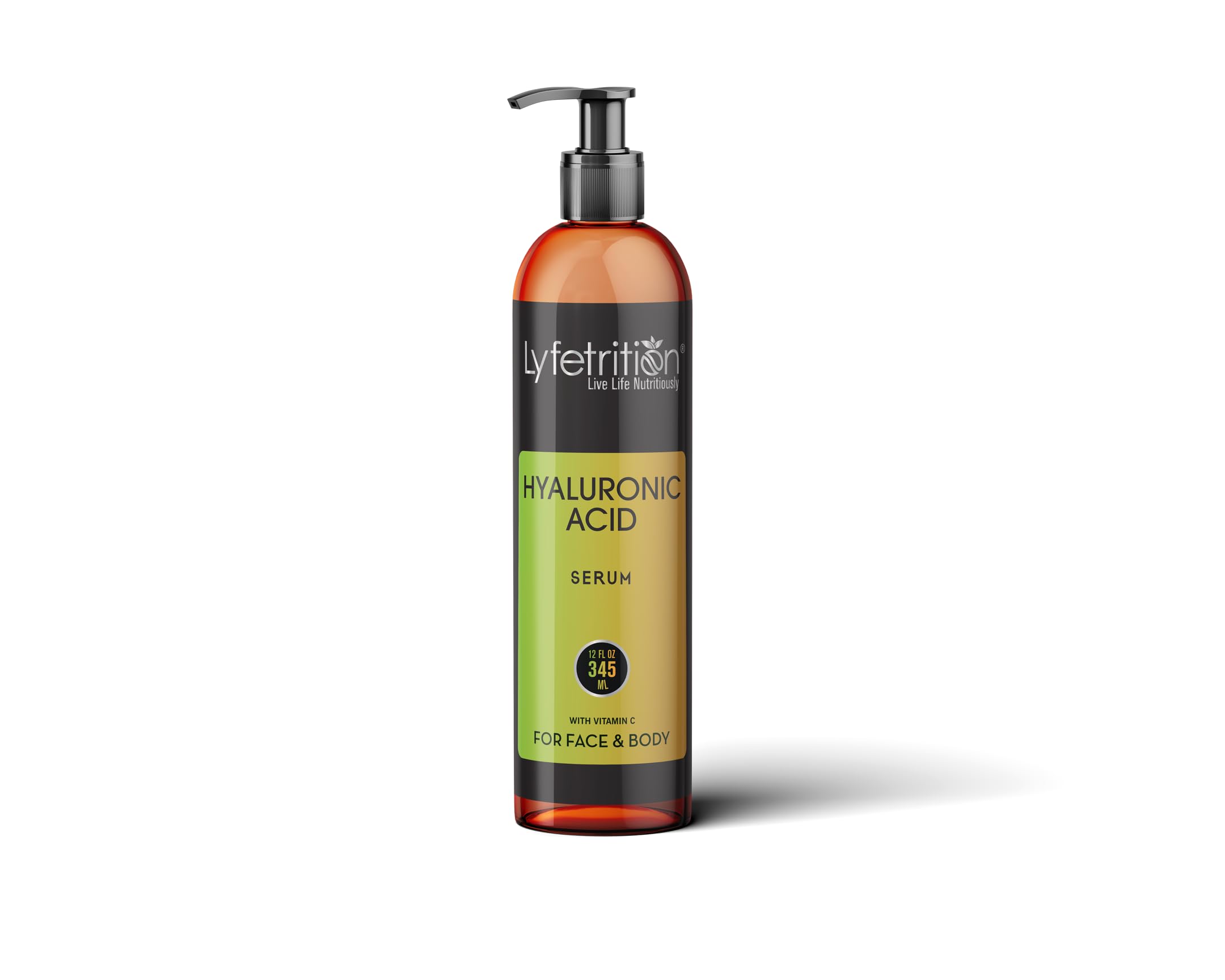 Lyfetrition Hyaluronic Acid Serum bottle highlights hydration for all skin types
