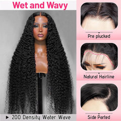 LYILYI Brazilian virgin hair water-wave wig offers soft texture and minimal tangling.