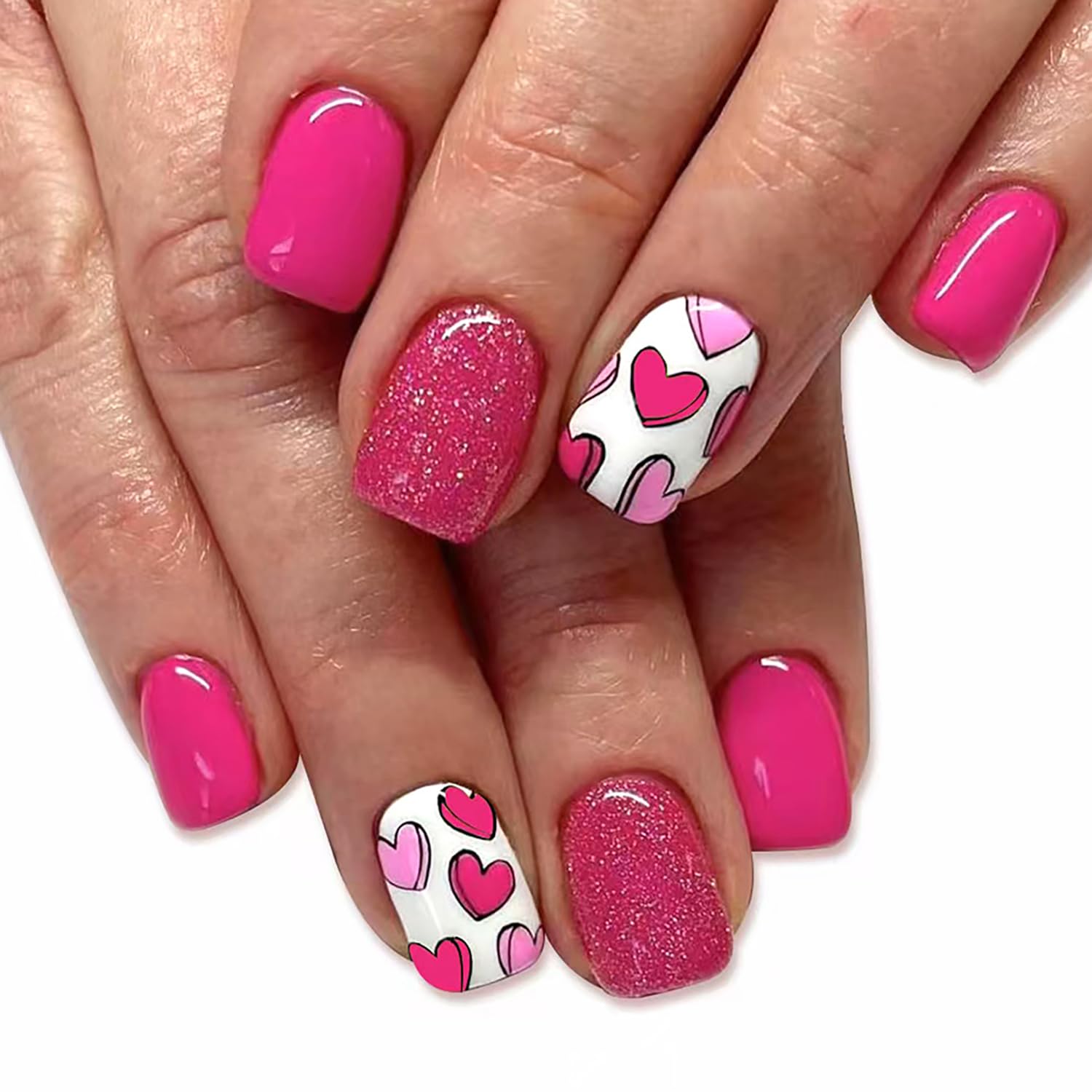 LYLYNB Valentins heart-nails set for a romantic, easy at-home manicure.