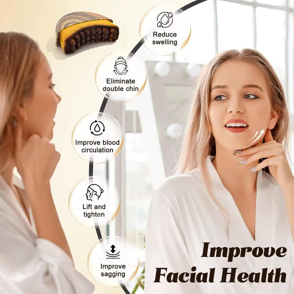 Lymphatic Contour Face Brush, daily massage focus, reduces dullness and puffiness