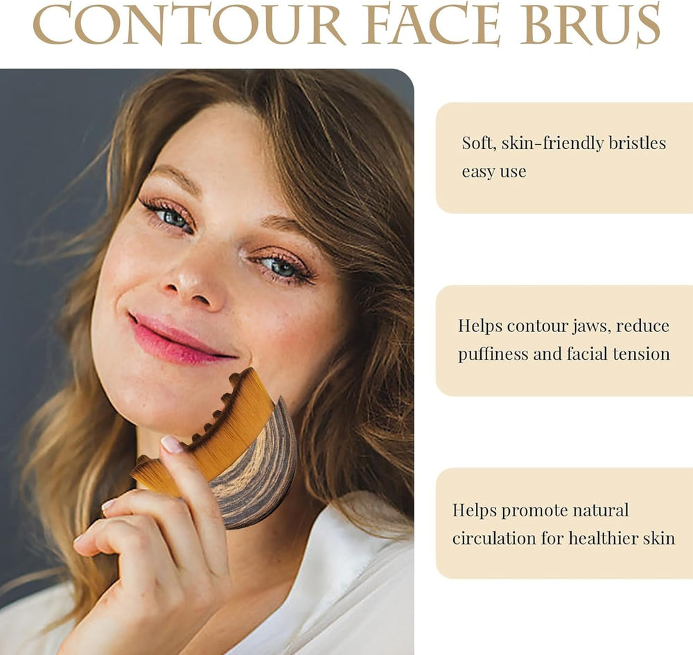 Lymphatic Contour Face Brush for dry brushing enhances routine comfort