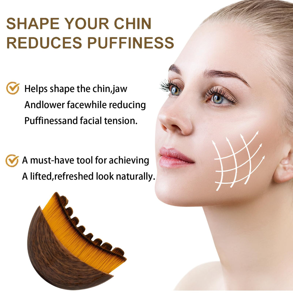 Lymphatic contour face brush with triple-reinforced bristles that stay in place