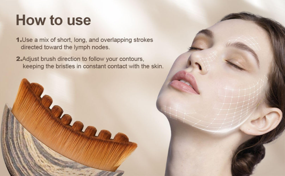 Neck and clavicle area massage with Lymphatic Drainage Brush