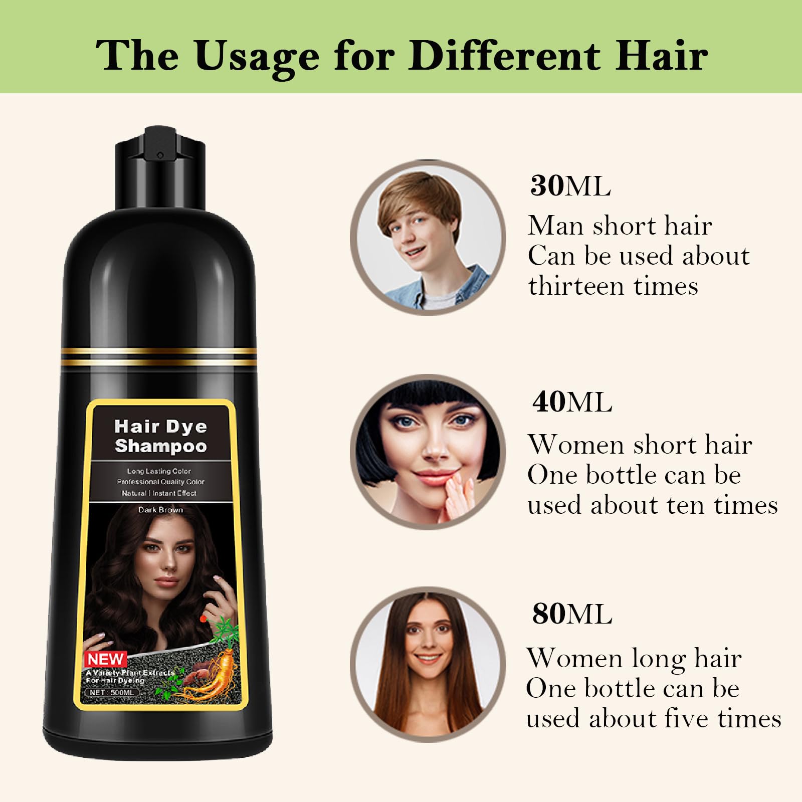 Lymznus after-color result reveals dark brown hair with natural shine