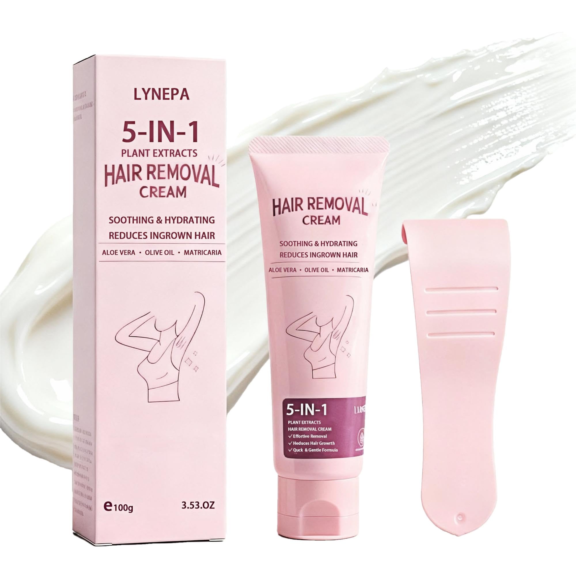 Lynepa hair removal cream bottle for at-home smooth skin and easy prep.