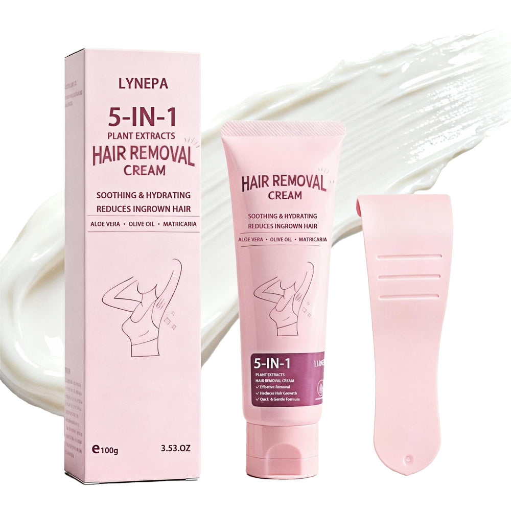 Lynepa hair removal cream bottle for at-home smooth skin and easy prep.