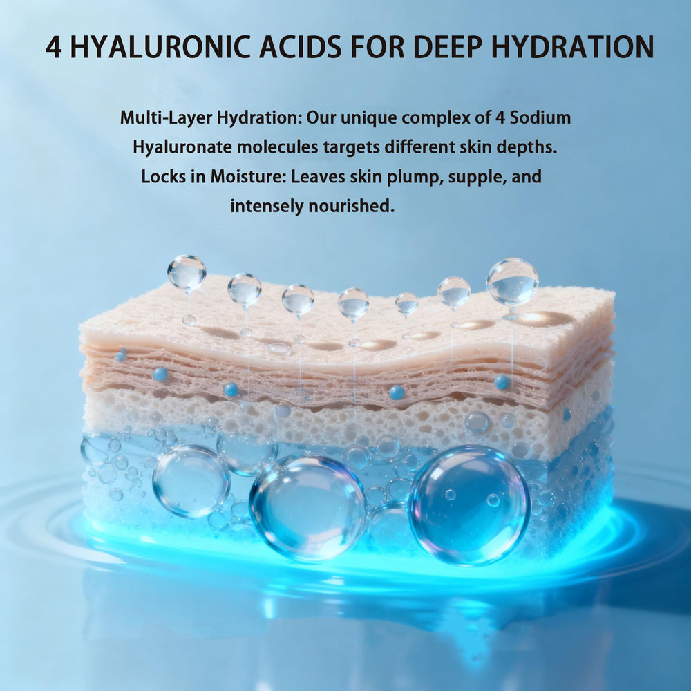 Lynepa ingredients visual highlights aloe, ceramides, and hyaluronic acid for skin care.