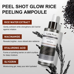 Lynz Pure Peel Shot Glow ampoule dispensed, showing gentle exfoliation in action.