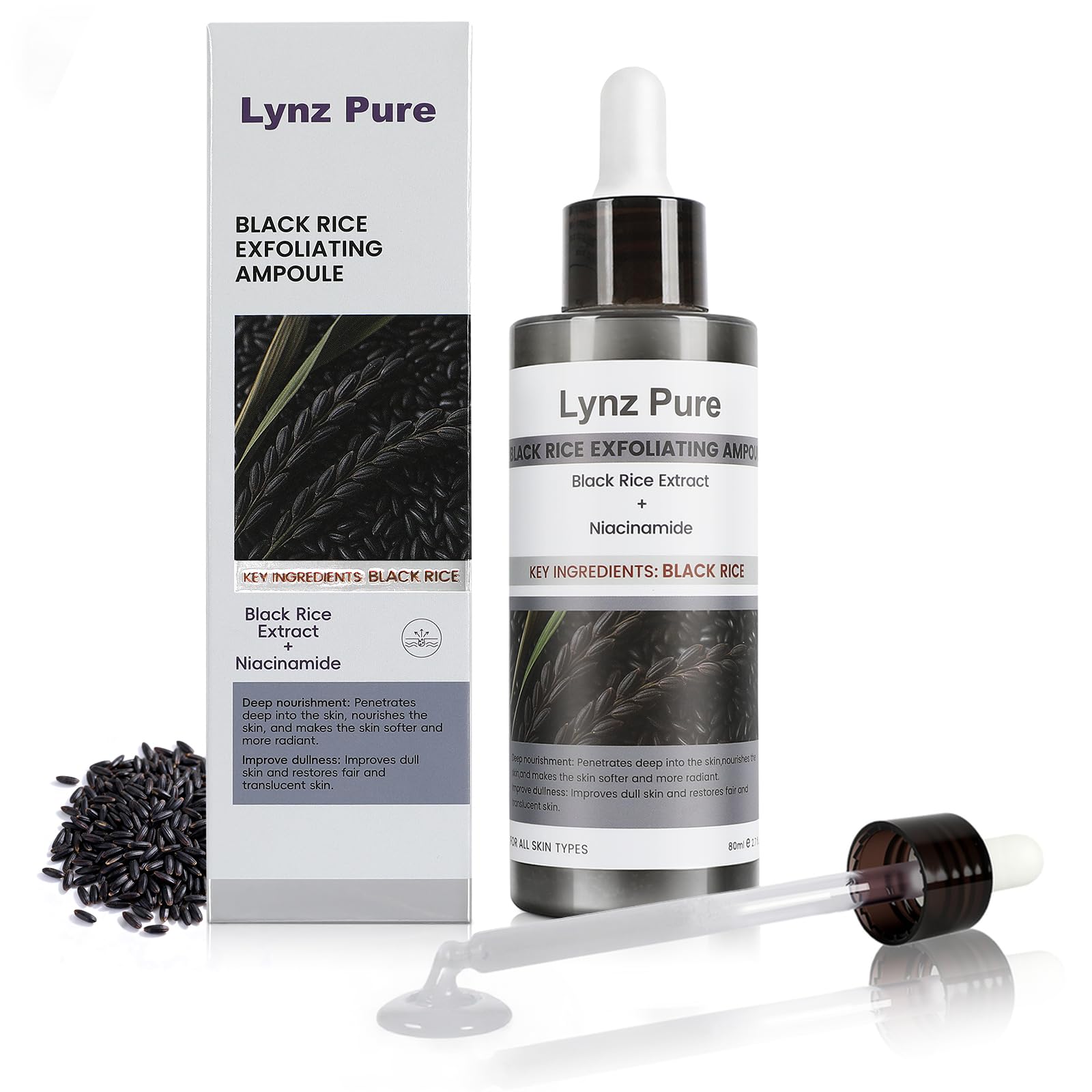 Lynz Pure Peel Shot Glow bottle, highlighting exfoliant for pore refinement and brightening.
