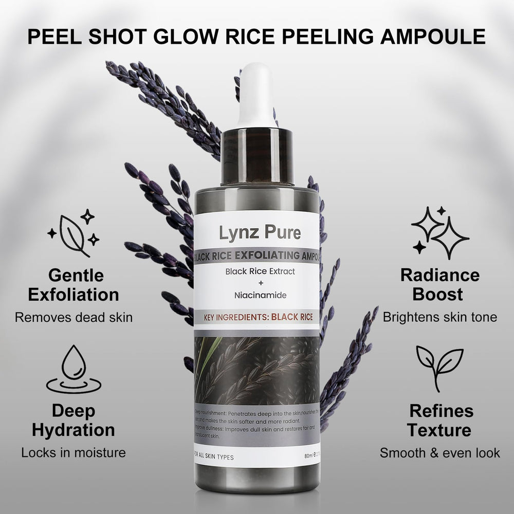 Lynz Pure Peel Shot Glow rice water texture on skin demonstrates hydration.