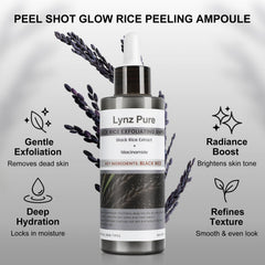 Lynz Pure Peel Shot Glow rice water texture on skin demonstrates hydration.