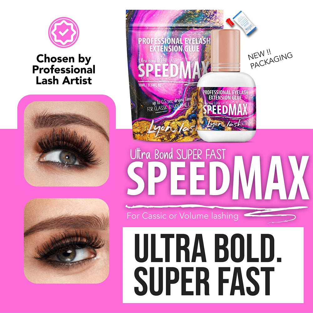 Lyon Lash SpeedMax application tip shows quick-dry performance in action.
