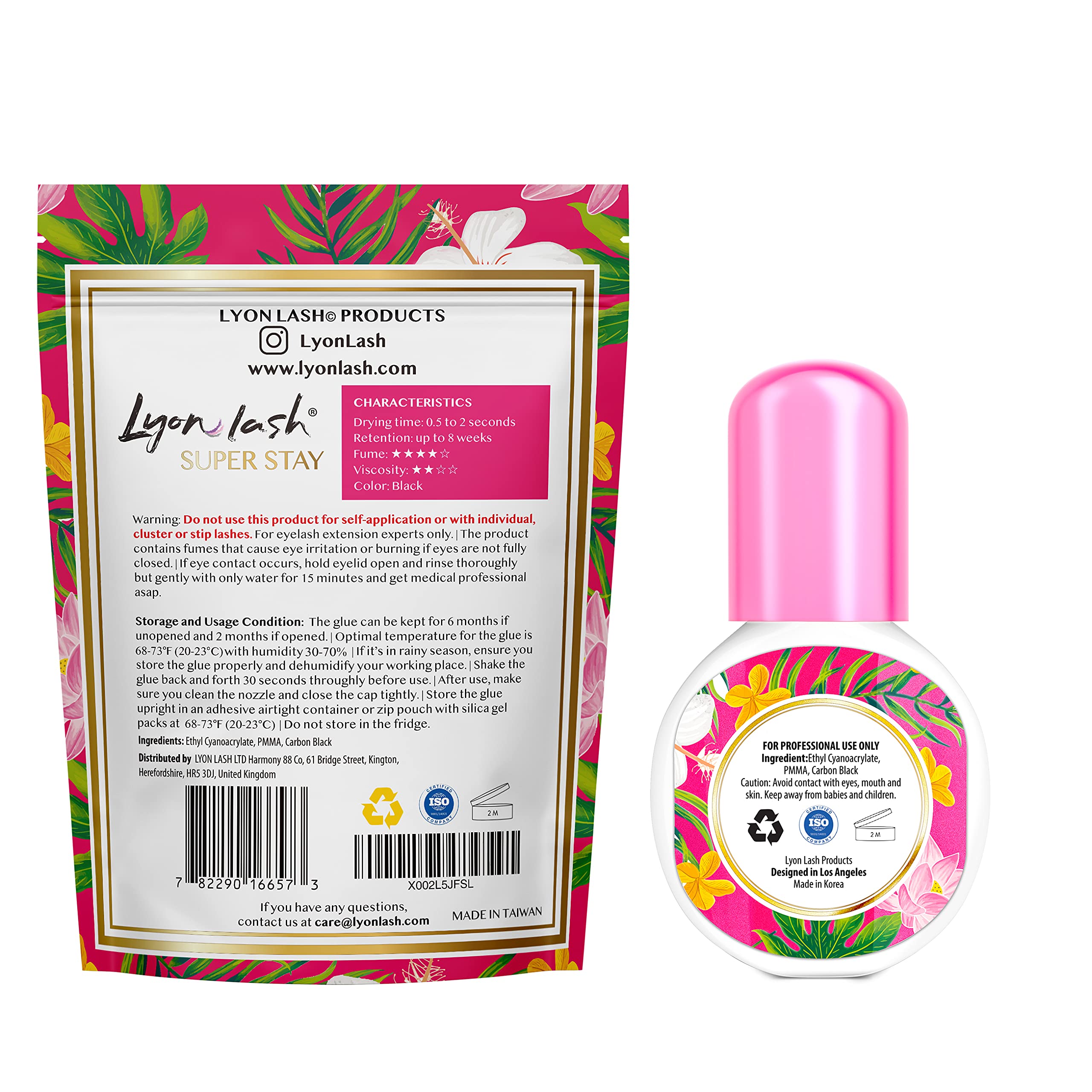 Lyon Lash Super Stay bottle cap image focuses on secure cap safety.