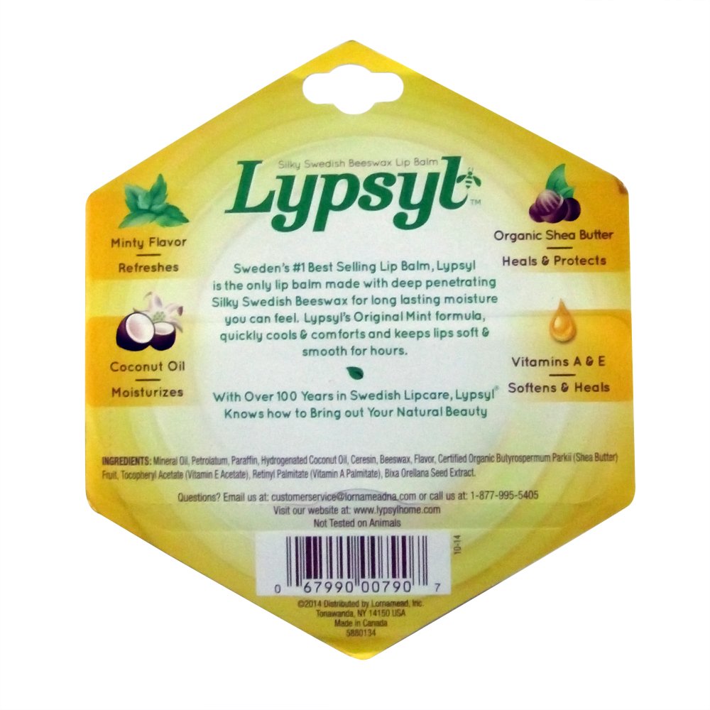 Lypsyl Intense Protection Original Mint pack of 3 lip balms on a clean surface