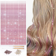 Lyric Selection tinsel application ease shown with micro beads and clamp