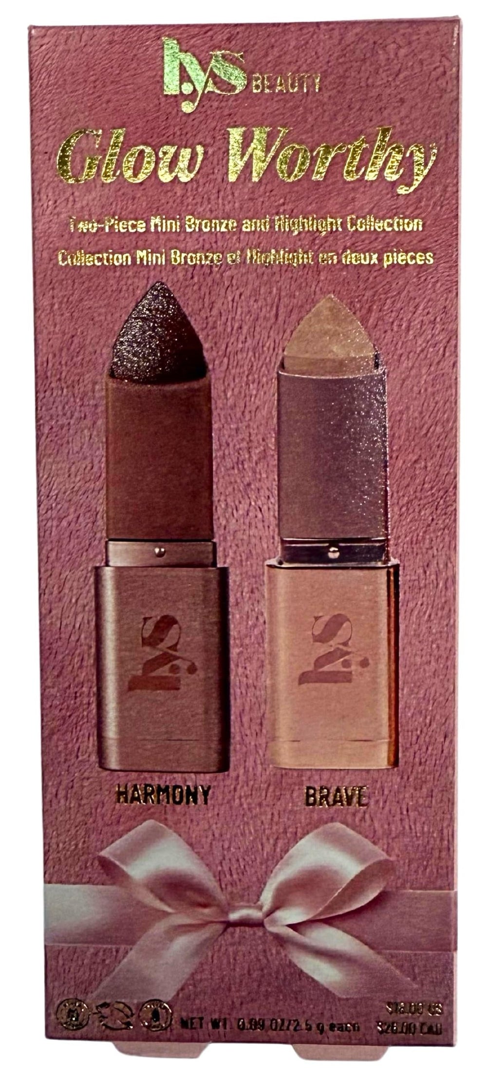LYS Beauty Brave highlighter swatch for champagne-gold glow.