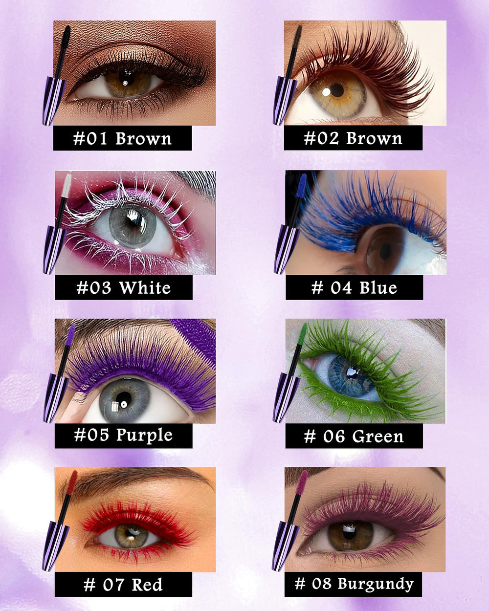 LYSdefeu 5D mascara purple lashes for dramatic, smudge-proof color