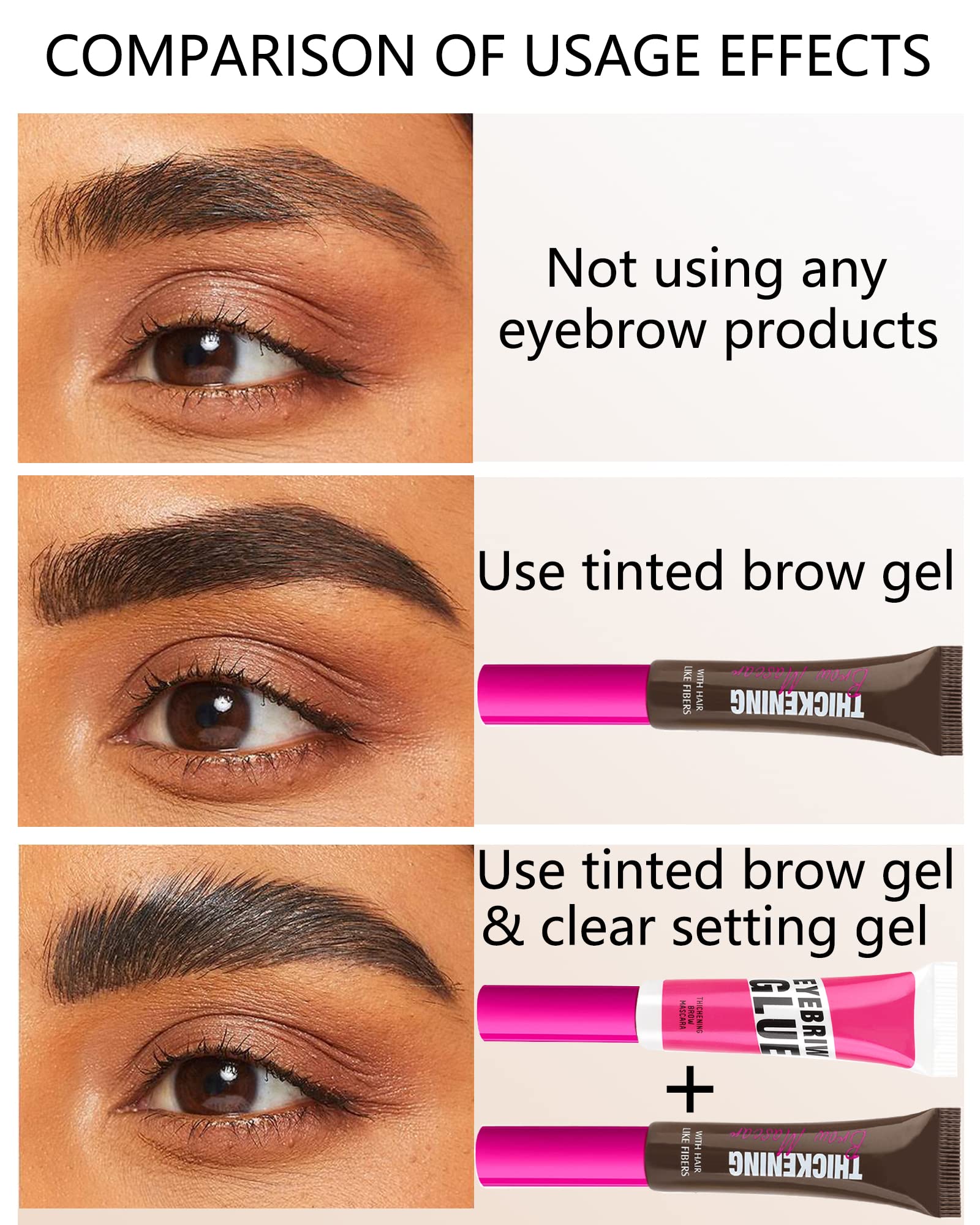 LYSdefeu Brow Gel Kit Espresso brow razor included for precise shaping.