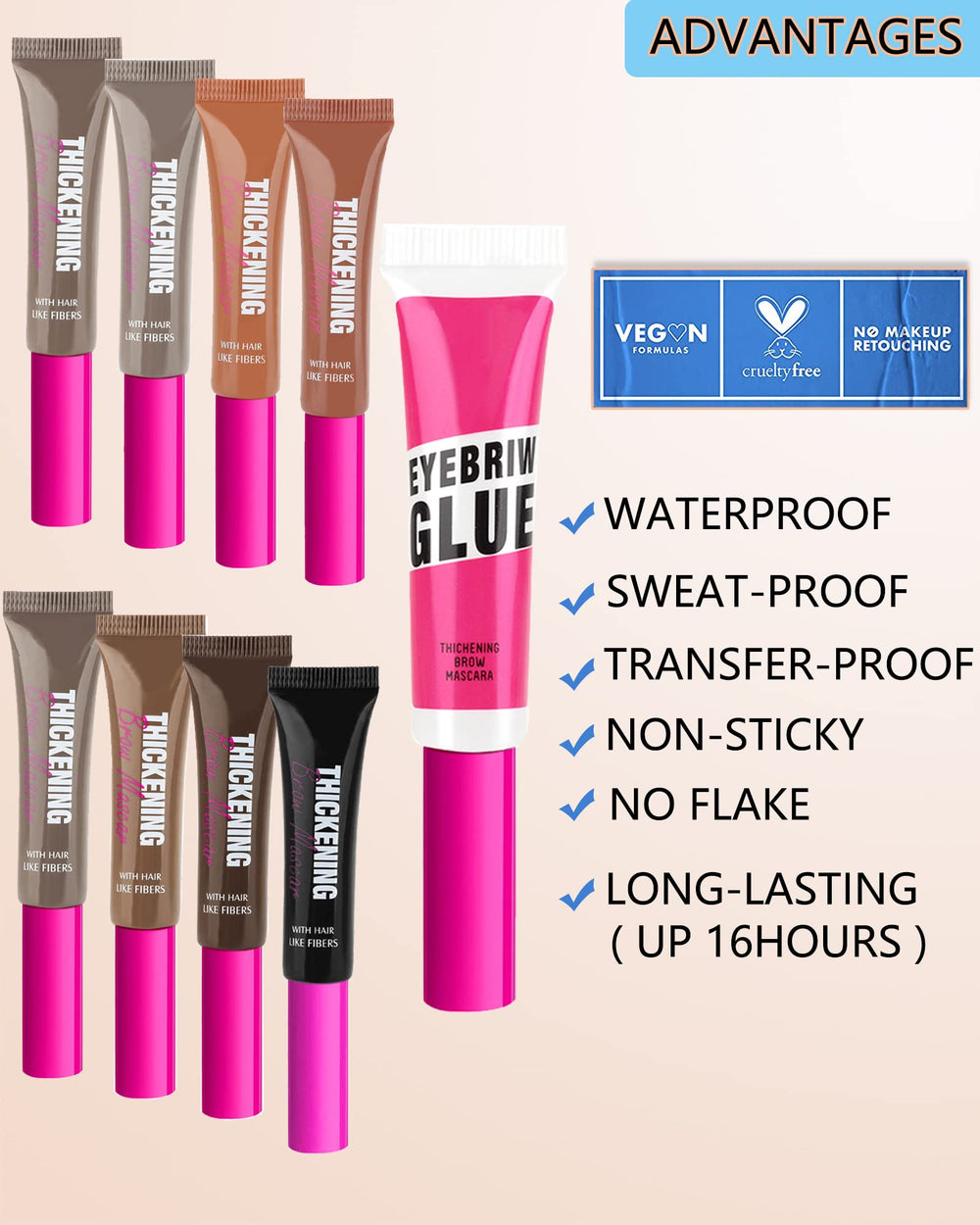 LYSdefeu Brow Gel Kit Espresso eyebrow brush ready for precise application.