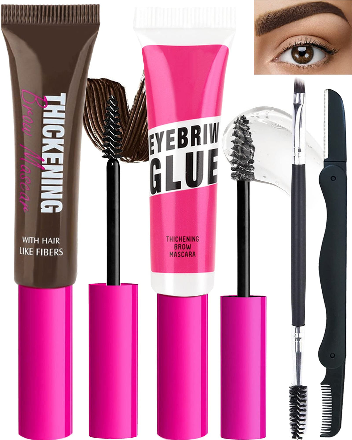 LYSdefeu Brow Gel Kit Espresso packaging shows complete set for easy at-home brow styling.