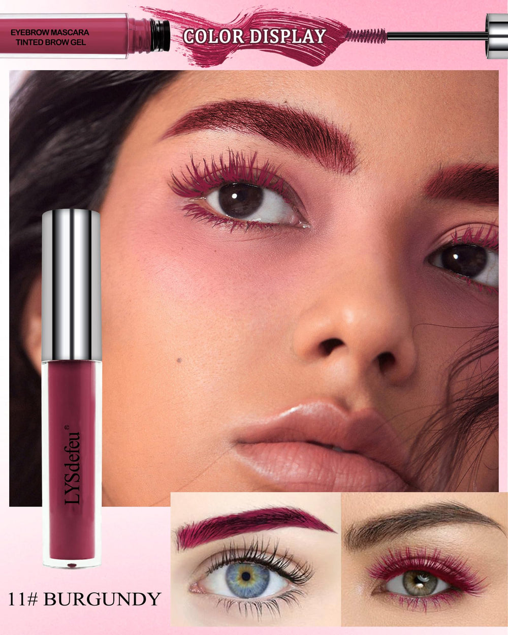 LYSdefeu brow gel mascara wand close-up for precise brow shaping