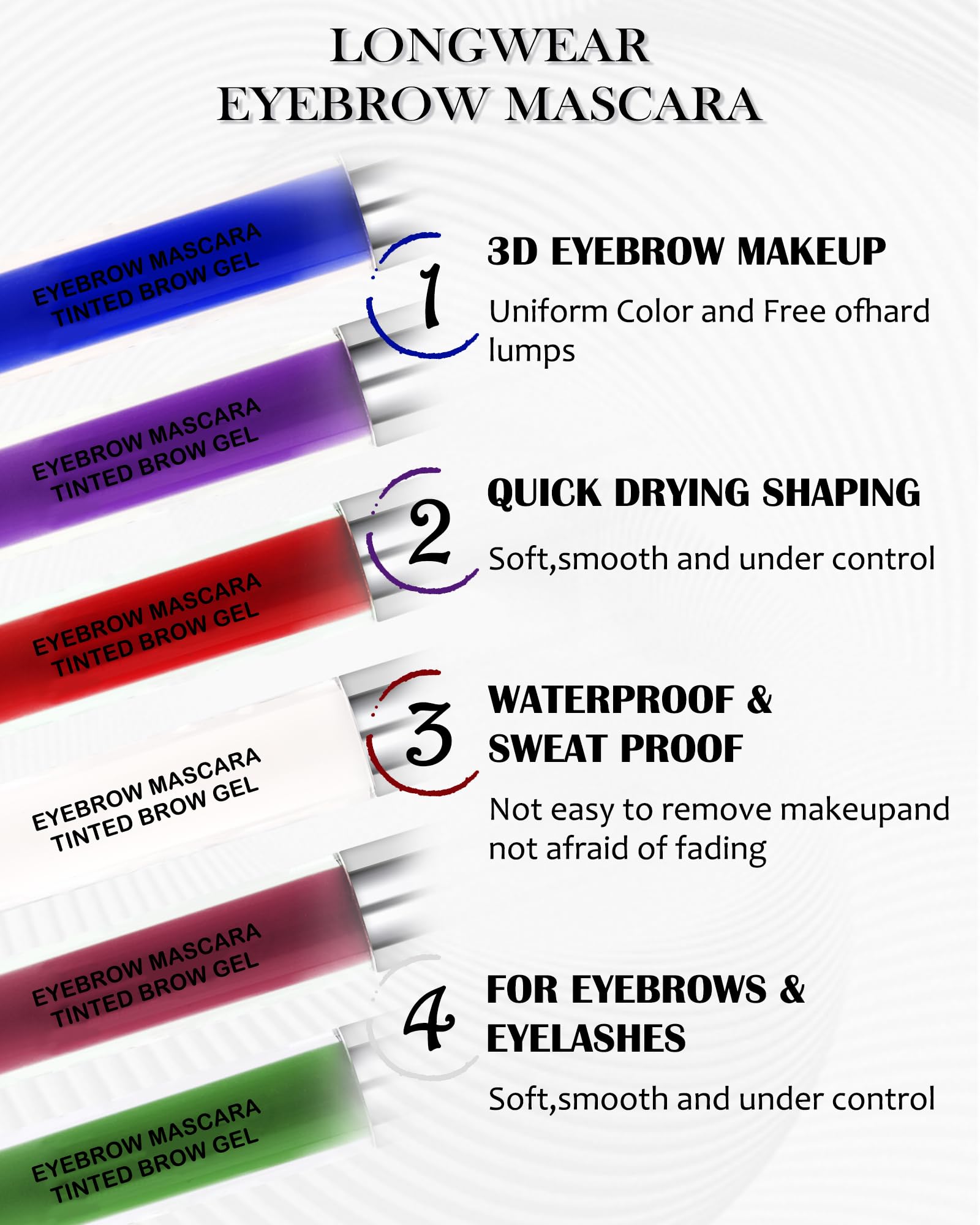 LYSdefeu burgundy tint eyebrow mascara on brow enhances fullness naturally