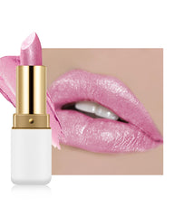 LYSdefeu Diamond Glitter Lipstick in pink shimmer for dimensional shine