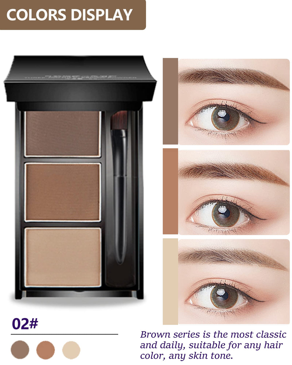 LYSdefeu eyebrow powder palette shown with built-in mirror for on-the-go grooming.