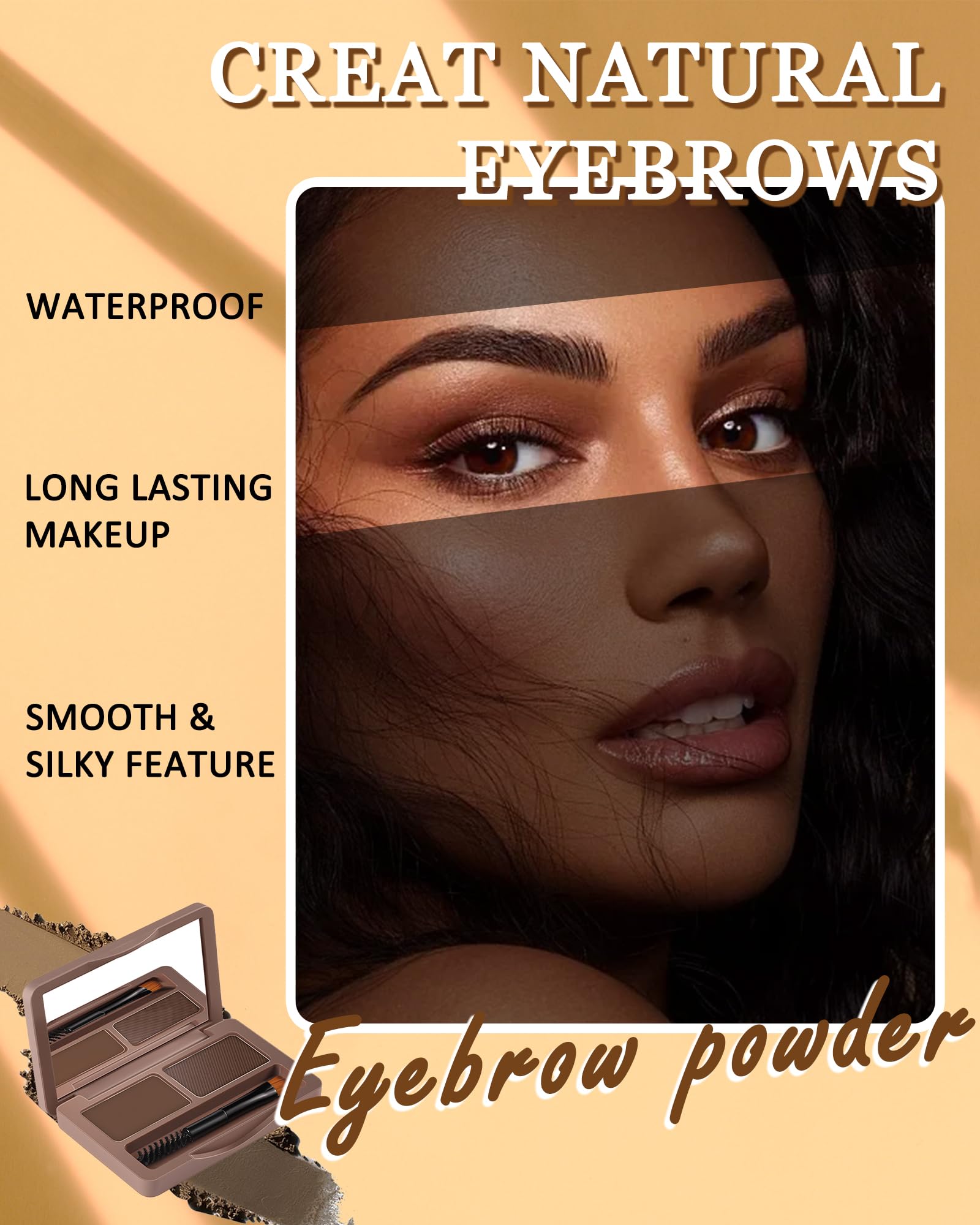 Dark brown swatch provides deeper, defined brows