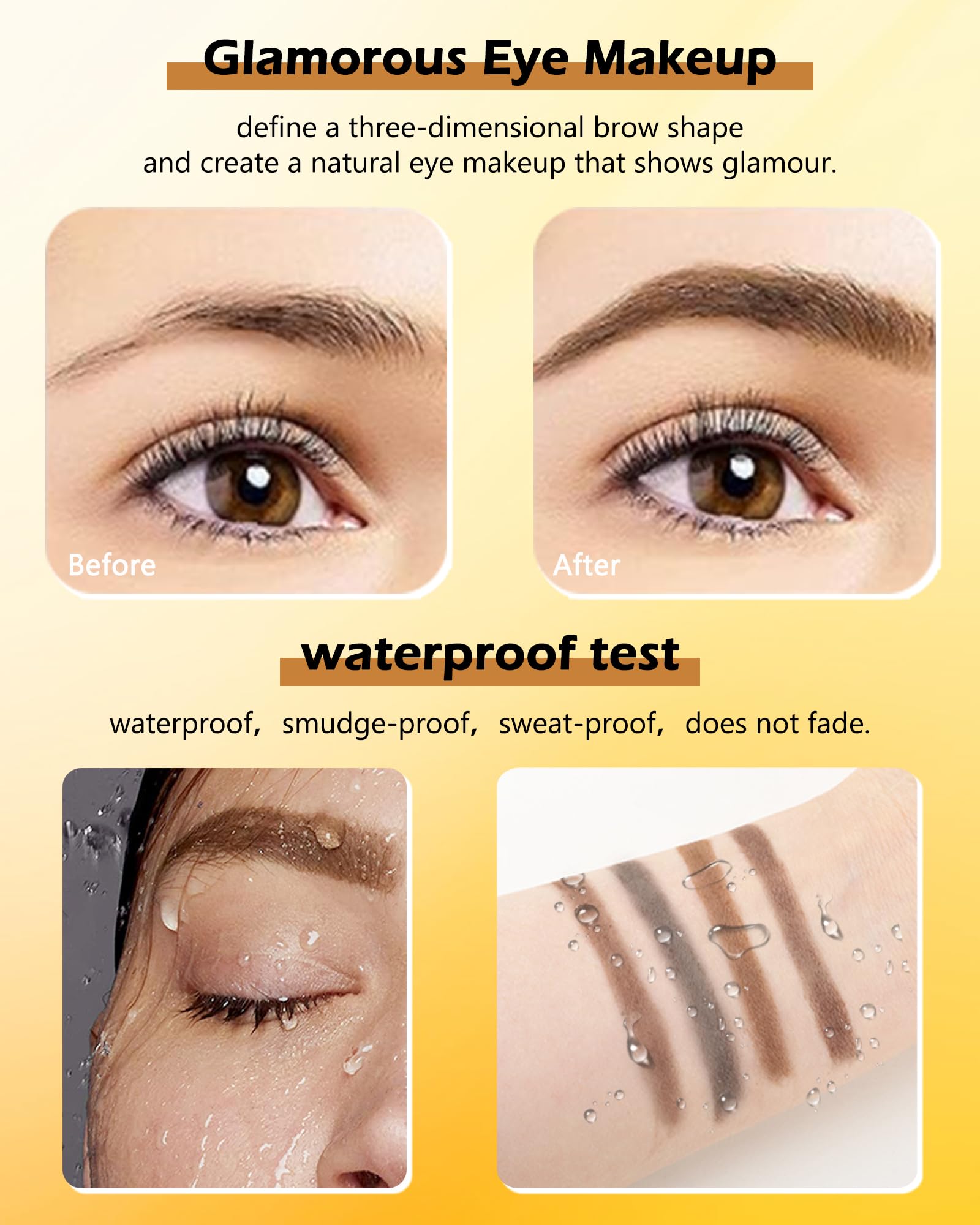 Light brown swatch for softer, natural brow definition