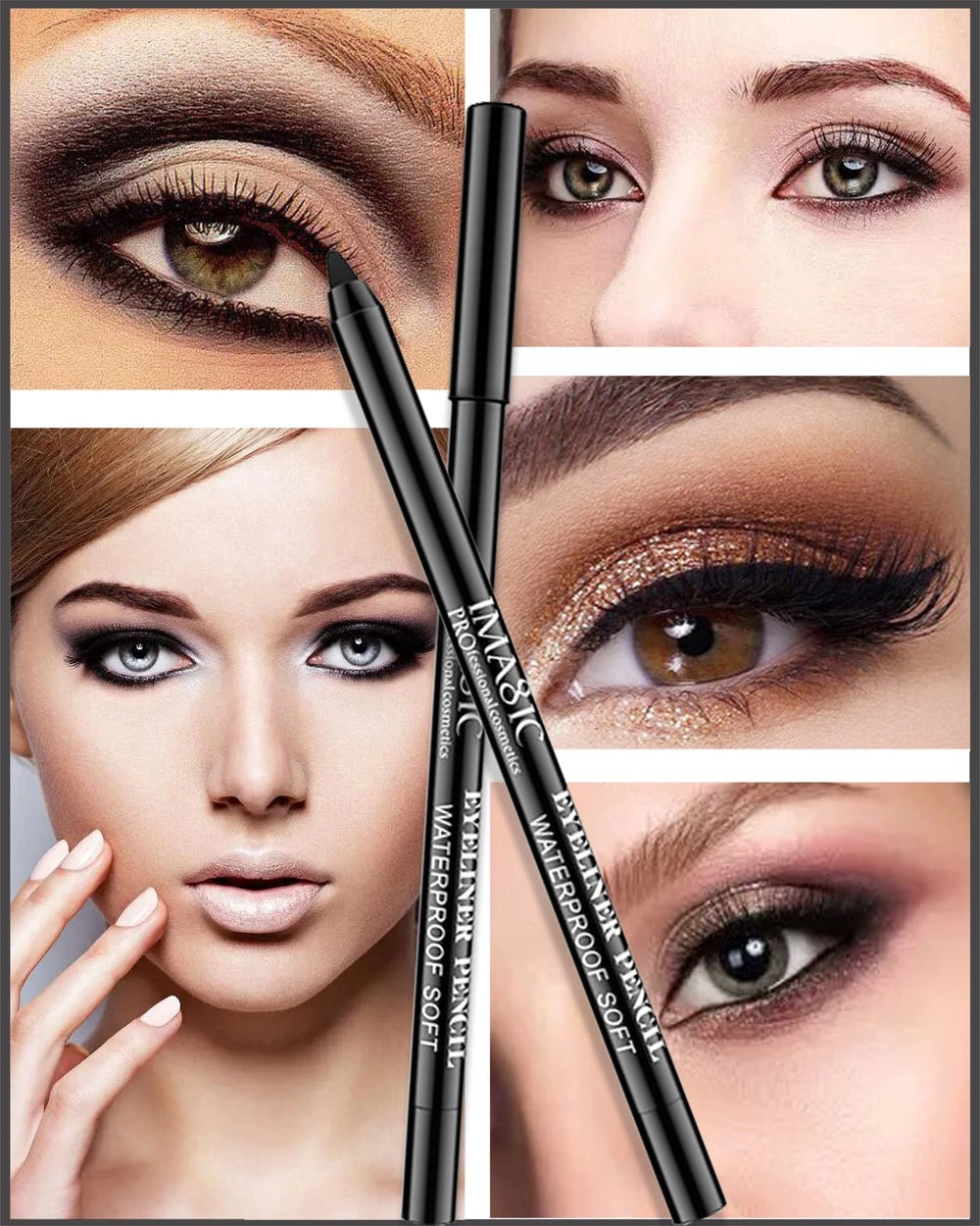 LYSdefeu smoky-eye defined with black gel eyeliner pencil.