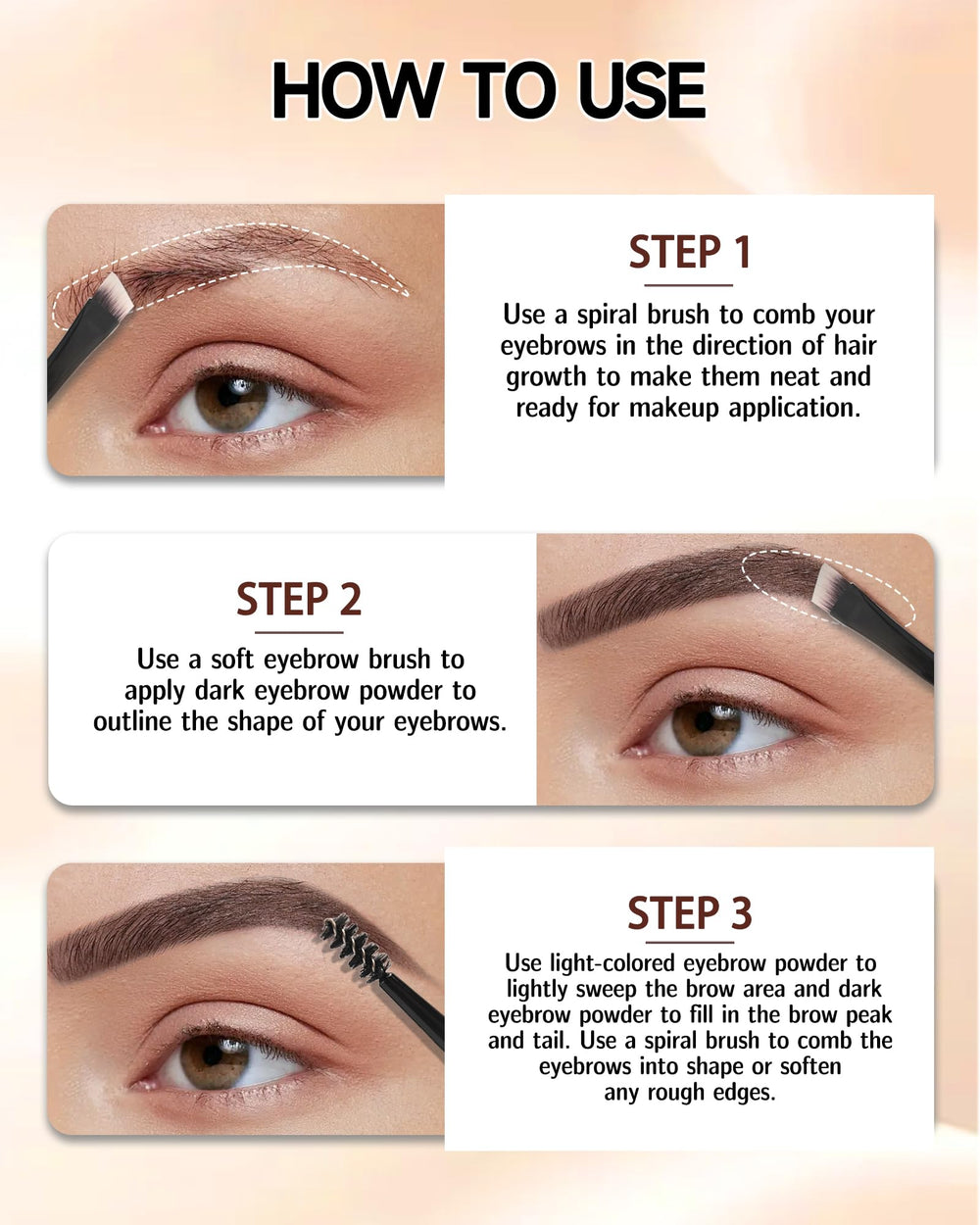 Waterproof brow powder from LYSdefeu for sweat resistant wear