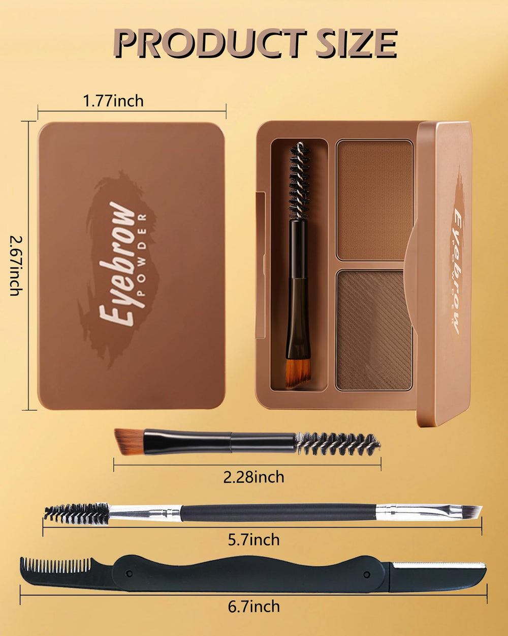 Waterproof long-lasting brow powder formula for daily wear