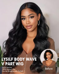 Lysilf V Part Wigs drawstring cap fit for secure, adjustable wear.