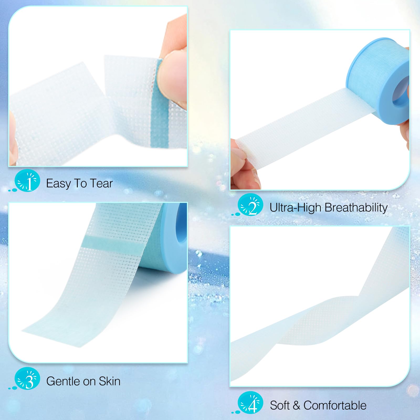 LZM Lash Tape breathable holes close-up highlighting skin-friendly breathability for comfortable removal.