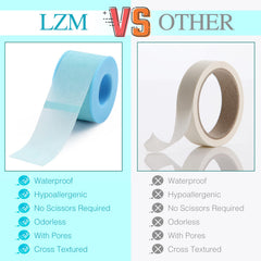 LZM Lash Tape roll close-up showing tearable edge for easy shaping and minimal waste.