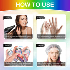 LZXLUKGIR white spray on hair creating temporary white color coverage.