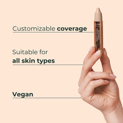 M. Asam MAGIC FINISH concealer applied on a blemish demonstrating concealment.