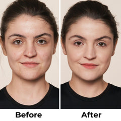 Magic Finish texture closeup reveals creamy to powder finish for comfortable wear