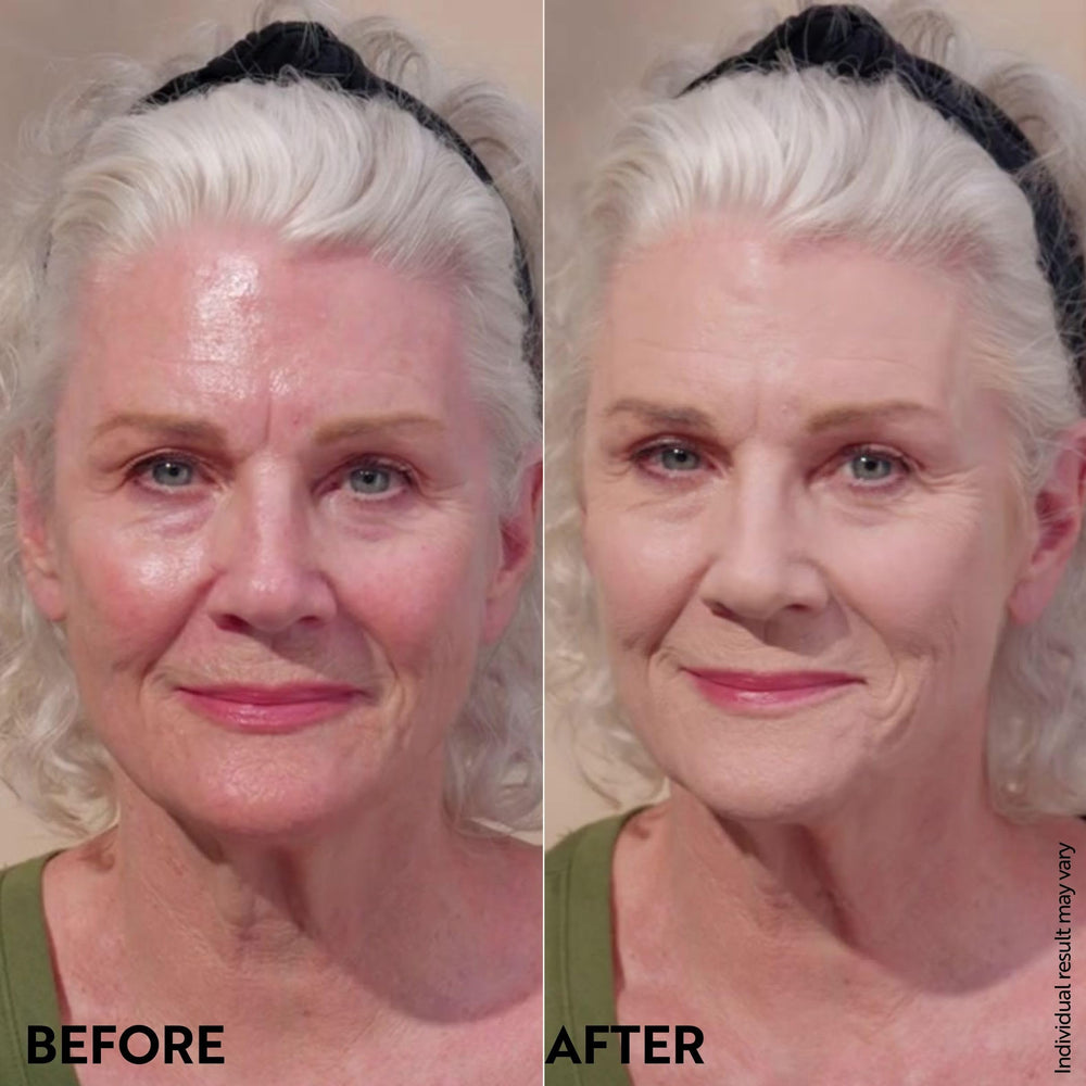 M. Asam application brush scene emphasizes easy blending and layering with the mousse.