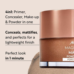 M. Asam cap close-up highlights compact, travel-ready packaging for on-the-go touch-ups.