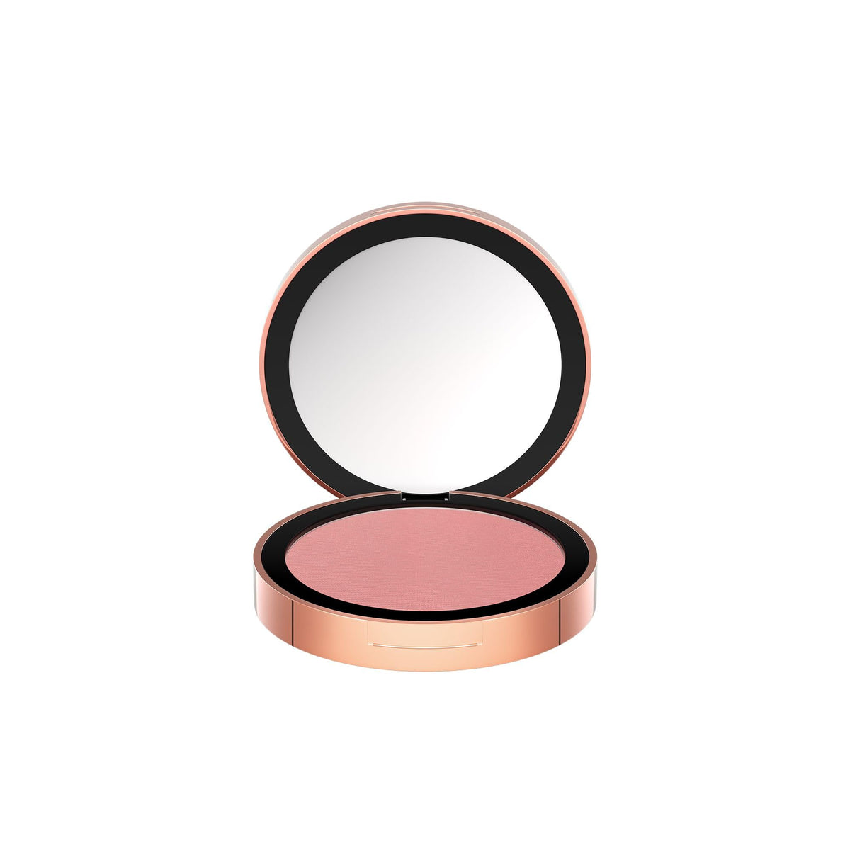 M. Asam Magic Finish Satin Blush Peachy Rose compact with mirror for on-the-go touch-ups.