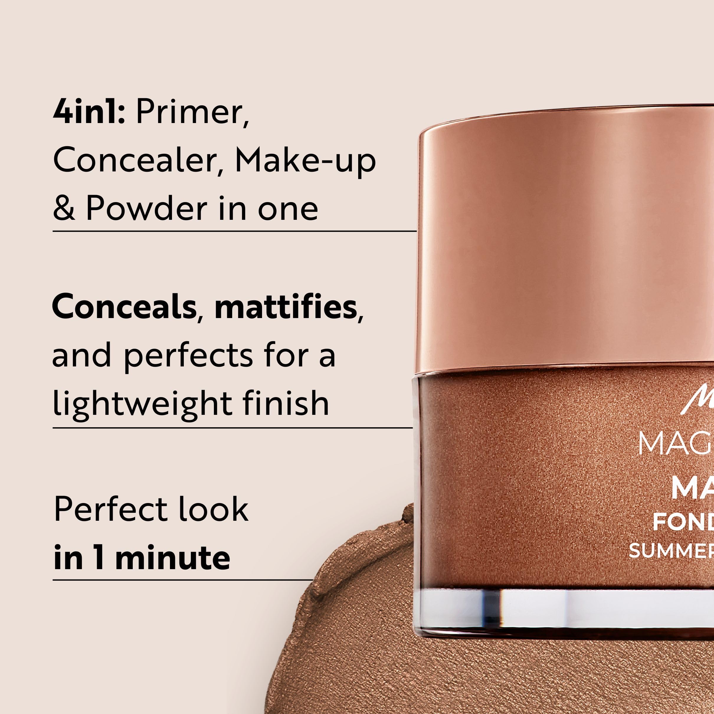 M. Asam Magic Finish Mousse application with brush delivers smooth, even tone
