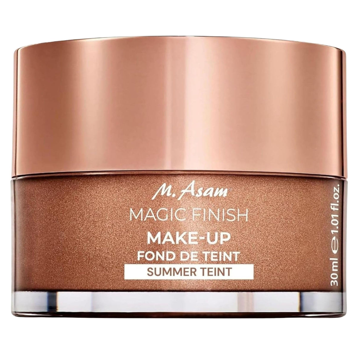 M. Asam Magic Finish Mousse bottle offers silky, buildable coverage for a natural matte look