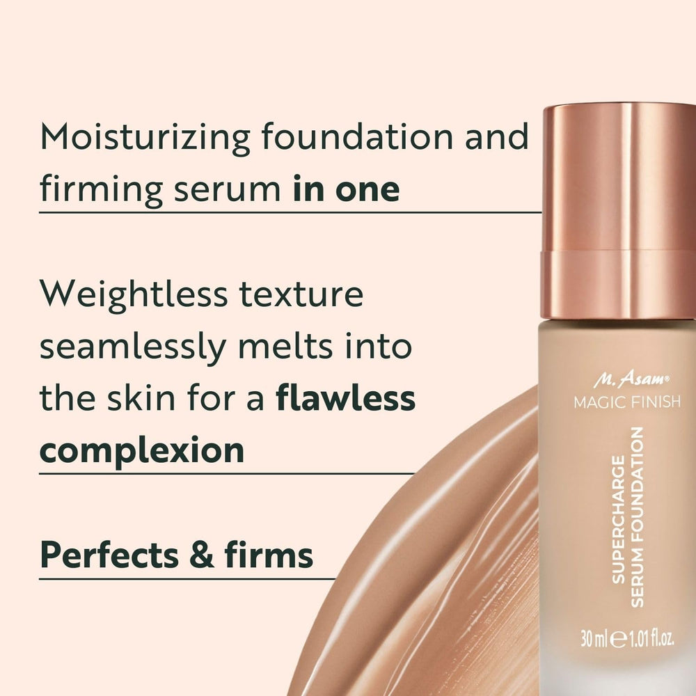 M. Asam Magic Finish texture closeup reveals luminous, blendable finish.