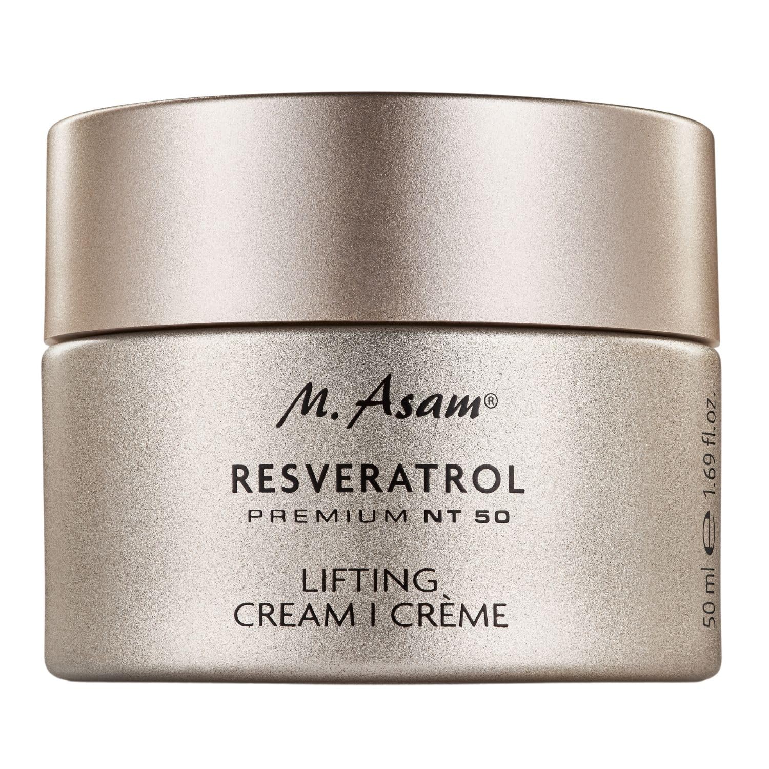M. Asam Resveratrol Premium Lifting Cream jar close-up for luxurious anti-aging hydration