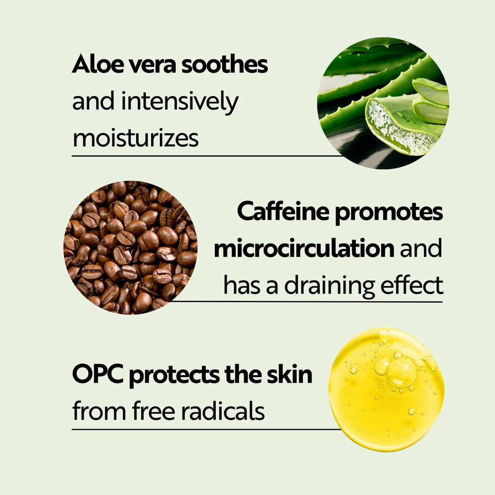 M. Asam VINO GOLD ingredients closeup with aloe, caffeine, antioxidants