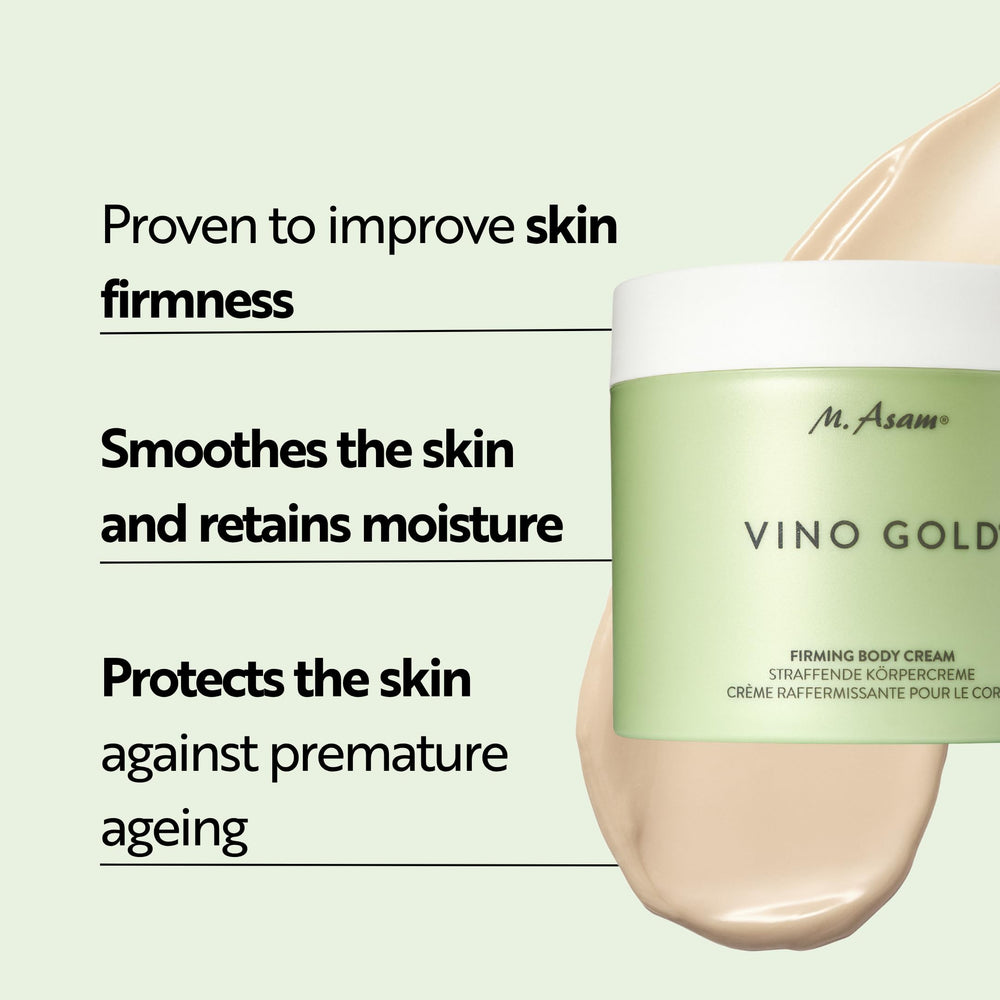 M. Asam VINO GOLD cream texture closeup showing rich formula