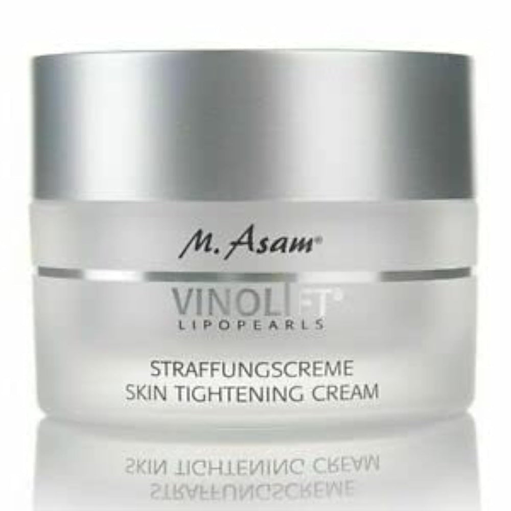 M. Asam Vinolift jar closeup showing rich, hydrating texture for firming effects.