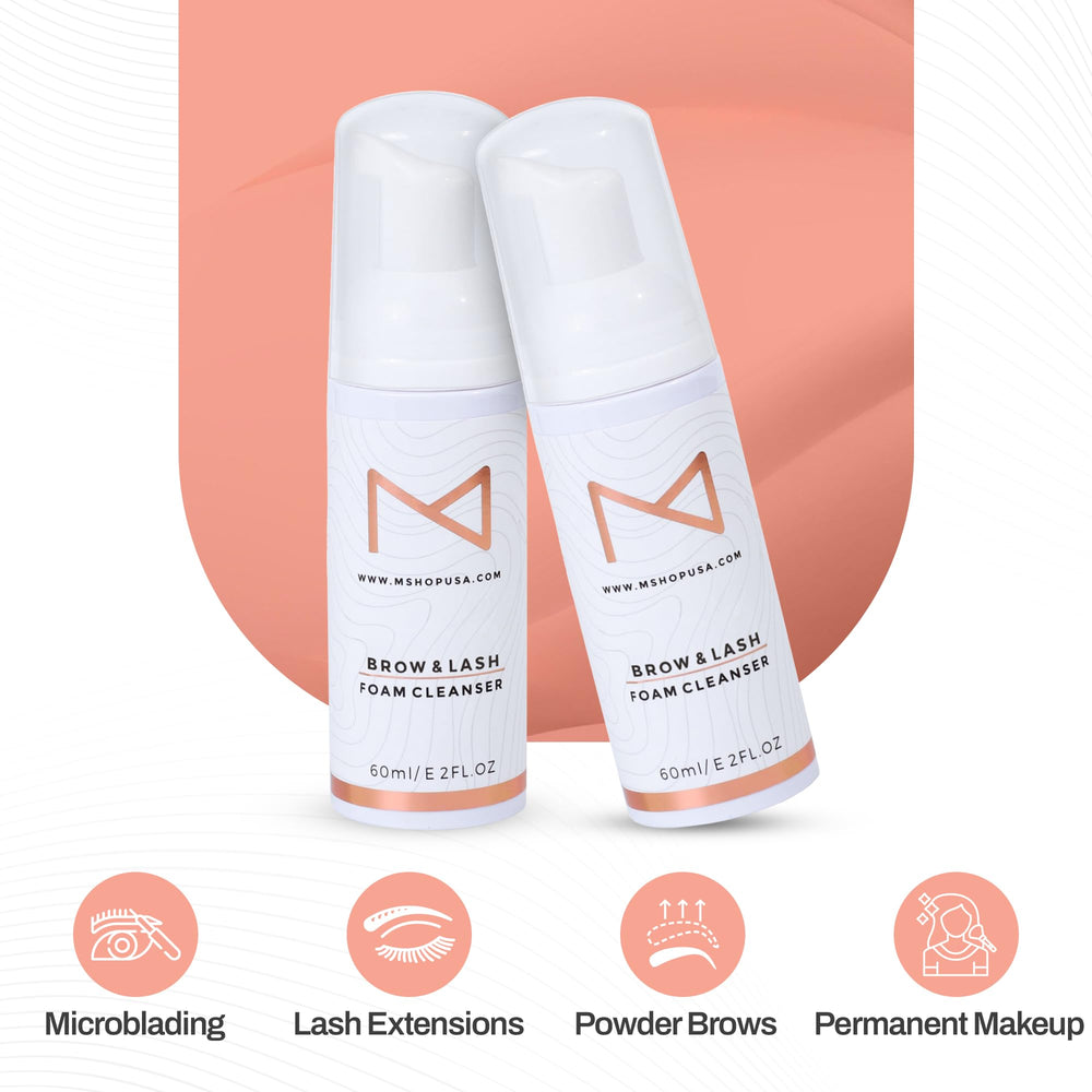 M brow powder removal demo illustrating pigment lift with care